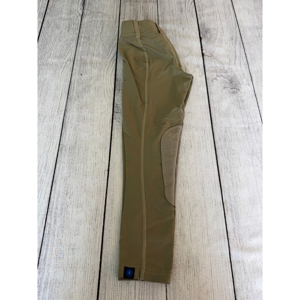 Irideon Kids XS Tan Equestrian Riding Breeches Knee Patch Pull On Pants 0071